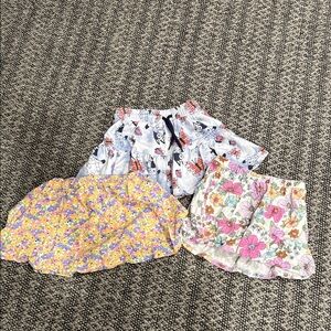 Jumping Beans Kids Floral and Cartoon Print Shorts Trio